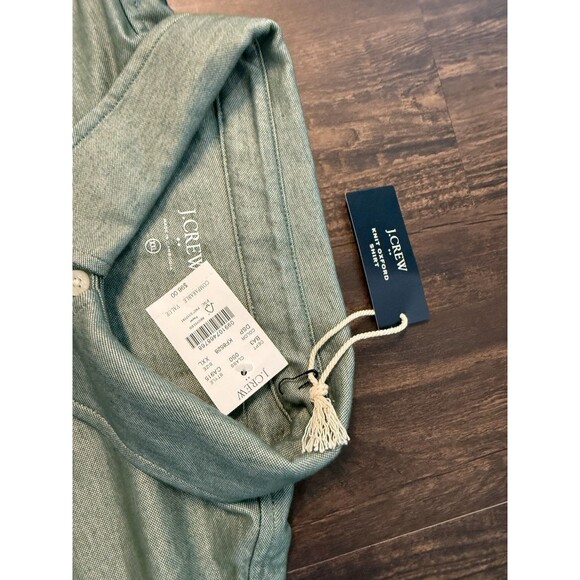 J. Crew Mens Performance Knit Oxford Long Sleeve Shirt CA915 Green XXL - Picture 3 of 10